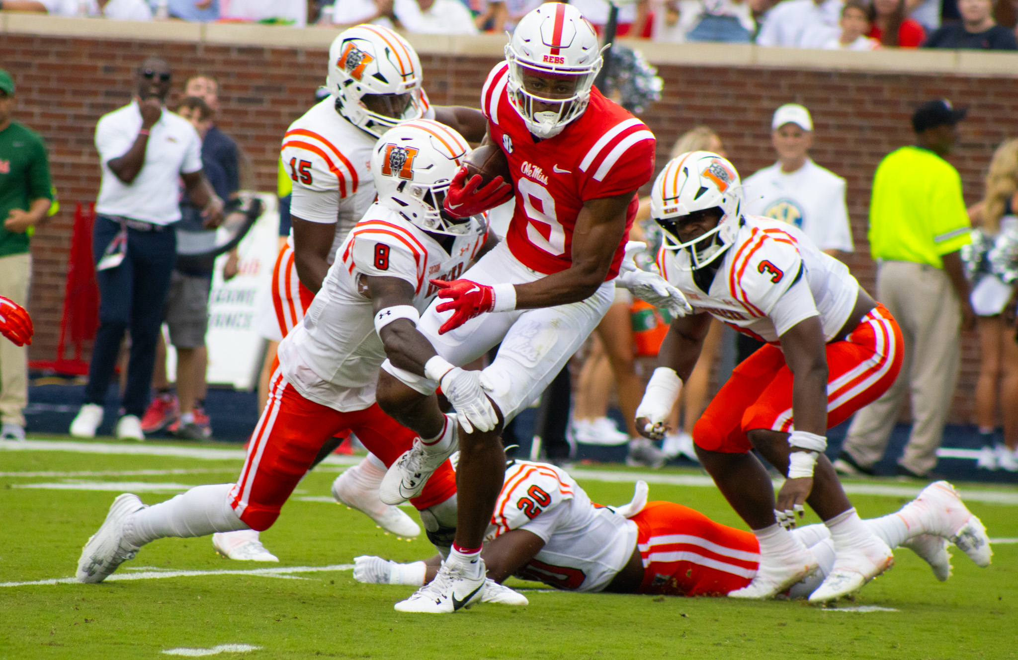 Ole Miss Rebels WR Tre Harris has a record-setting game versus the Mercer Bears in Week 1.